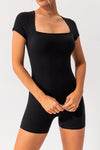 Aleena Square Neck Cap Sleeve Active Romper