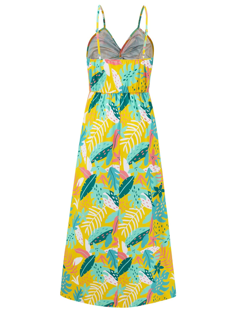 Hunter Twisted Printed V-Neck Cami Dress