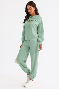 Ember Cutout Drawstring Hoodie and Joggers Active Set