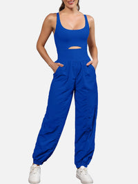 Amari Cutout Scoop Neck Wide Strap Jumpsuit