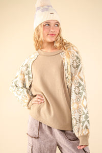 Kaitlyn Printed Long Sleeve Round Neck Knit Top