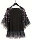 Rosalie Frill Printed Round Neck Half Sleeve Blouse