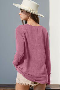 Raegan Notched Thumbhole Long Sleeve T-Shirt