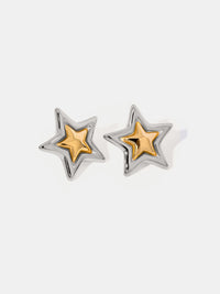 Alondra Stainless Steel Star Stud Earrings