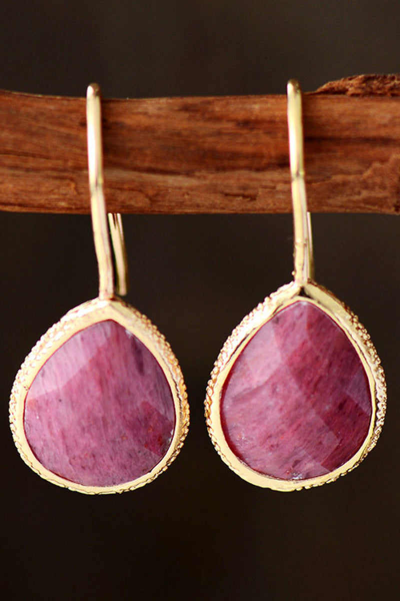 Salem Handmade Natural Stone Teardrop Earrings