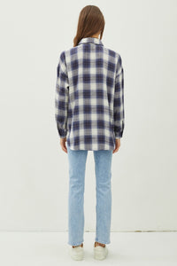 Dalia Plaid Flannel Button Down Shirt with Chest Pocket