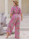 Julia Plus Size Printed Half Sleeve Wide Leg Jumpsuit