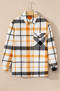 Nathalia Plaid Snap Down Collared Neck Shacket