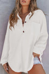 Nalani Half Button Long Sleeve Sweatshirt