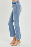 Viviana Frayed Hem Cropped Straight Jeans