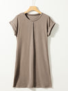 Cameron Exposed Seam Round Neck Mini Dress