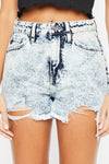 Kenia Distressed High Waist Denim Shorts