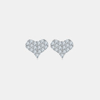 Fatima Moissanite 925 Sterling Silver Heart Stud Earrings