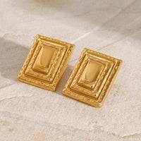 Tiana 18K Gold-Plated Stainless Steel Square Shape Earrings