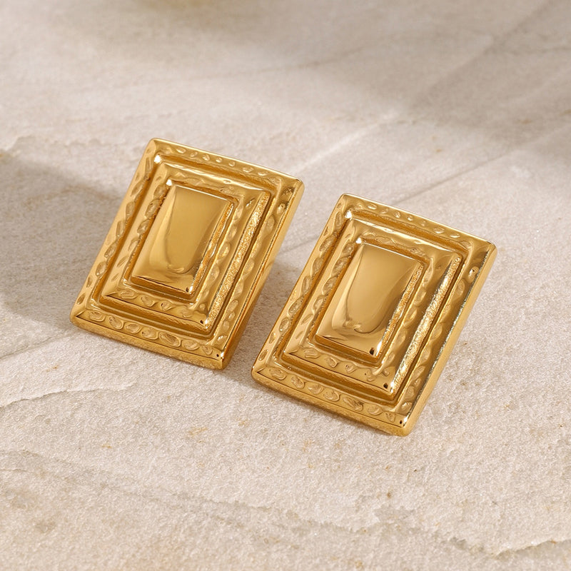 Tiana 18K Gold-Plated Stainless Steel Square Shape Earrings