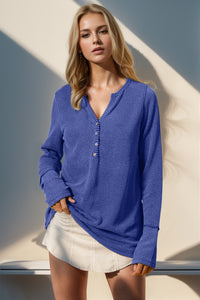 Raegan Notched Thumbhole Long Sleeve T-Shirt