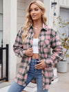 Juniper Pocketed Plaid Collared Neck Long Sleeve Shirt