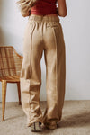 Antonella Drawstring Wide Leg Pants with Pockets