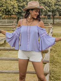 Jaliyah Square Neck Flare Sleeve Blouse