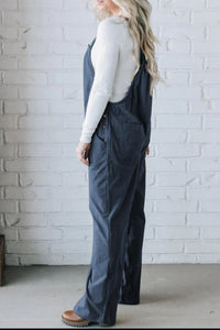 Collins Square Neck Wide Strap Overalls