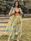 Taylor Printed Half Sleeve Top and Wide Leg Pants Set