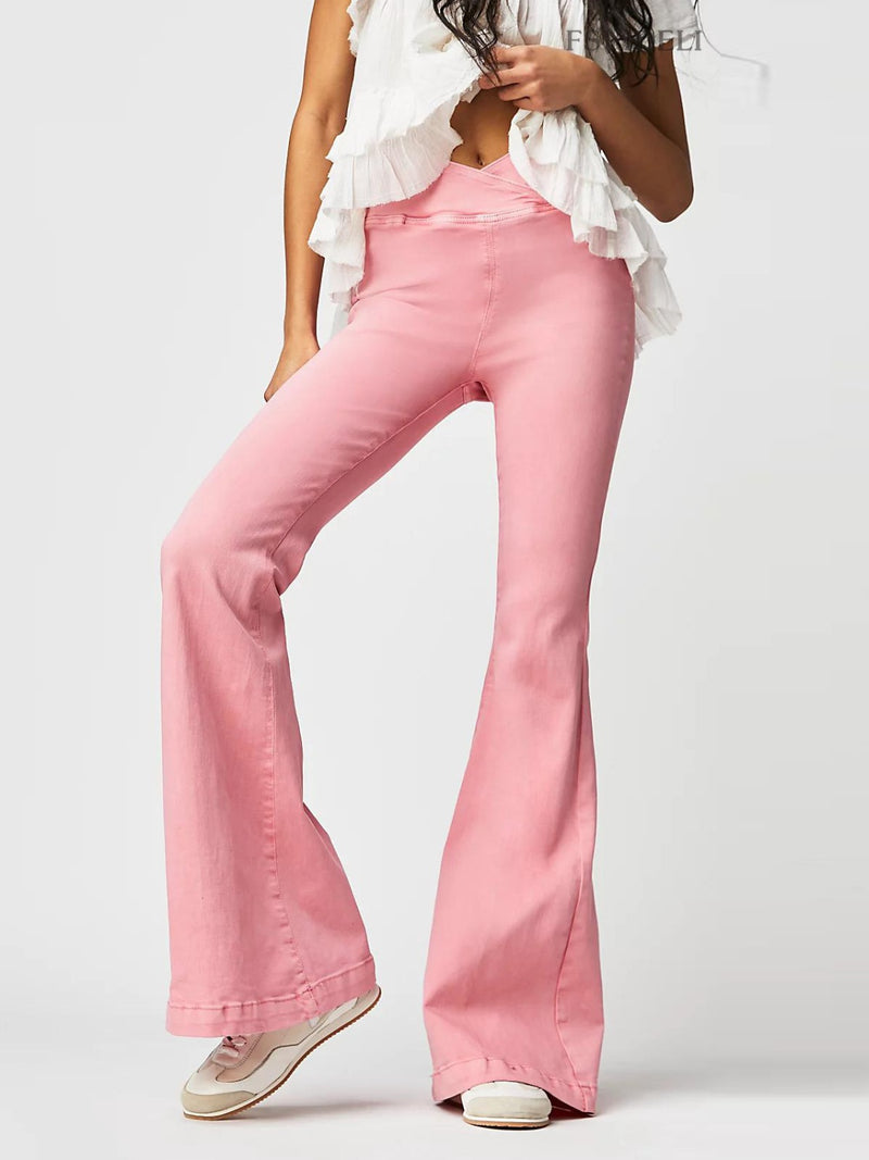 Mary Asymmetric Waist Flare Jeans