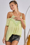 Camila Front Crochet Lace Adjustable Strap Top