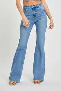 Riley High Rise Raw Cut Hem Bootcut Jeans