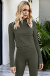 Elliott Cutout Spliced Turtleneck Yoga Top