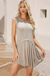 Lana Ruched Round Neck Sleeveless Knit Dress