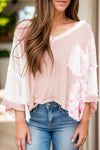 Meadow V-Neck Three-Quarter Sleeve Blouse