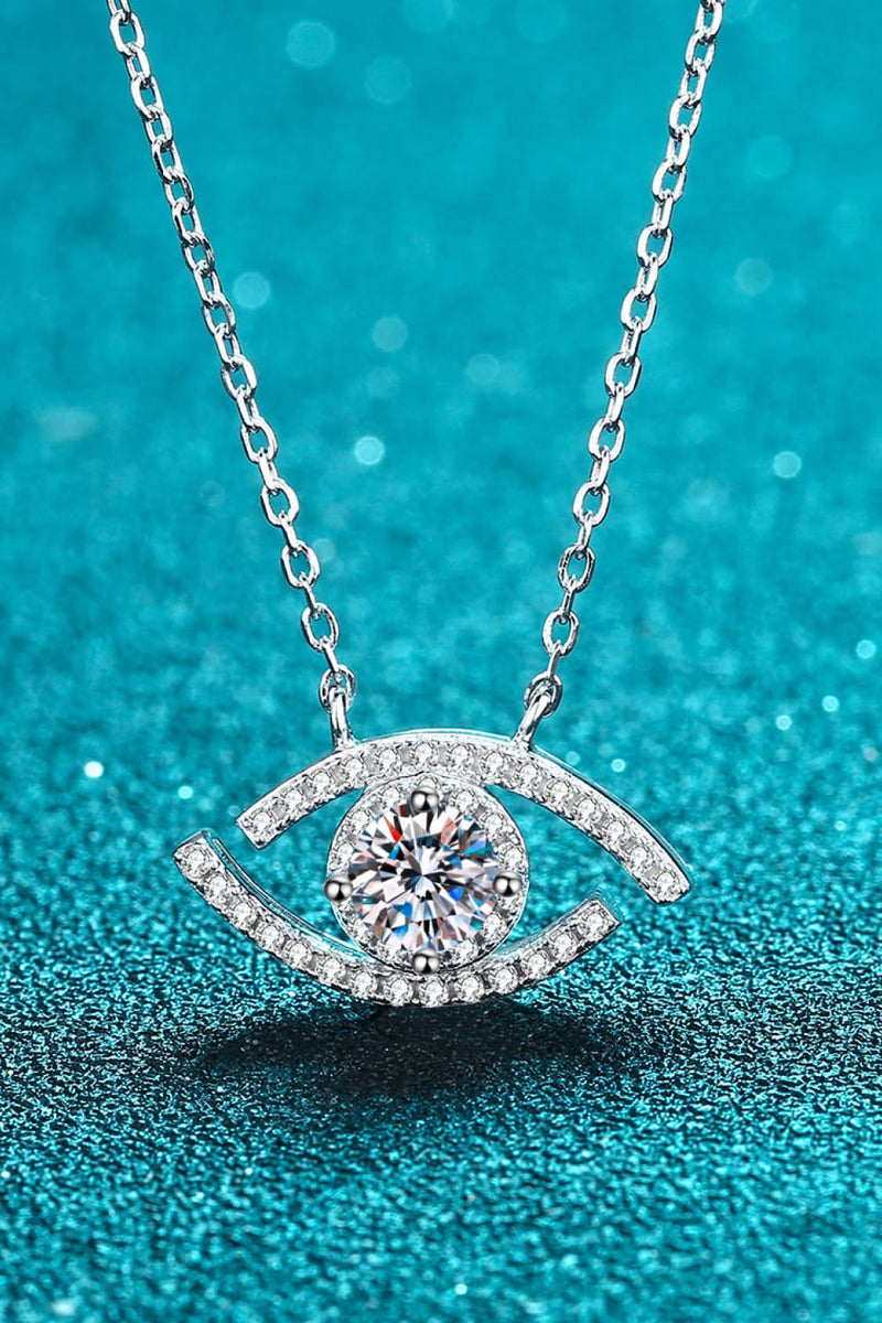 Alessia Moissanite Evil Eye Pendant 925 Sterling Silver Necklace