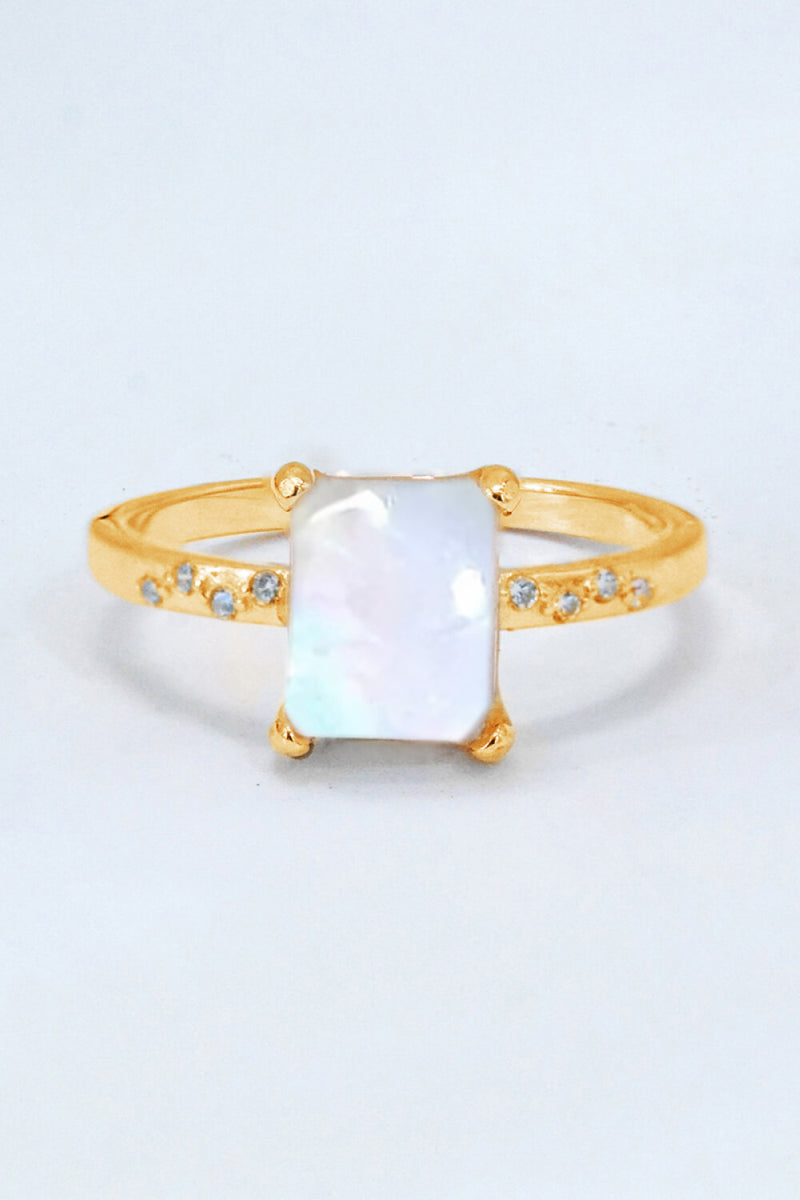 Makayla Square Moonstone Ring