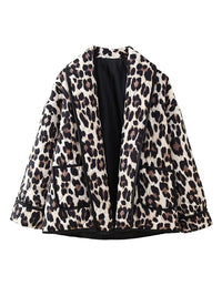 Maddie Leopard Open Front Long Sleeve Outerwear