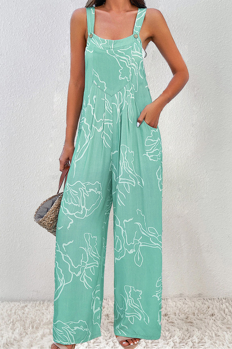 Arlette Printed Wide Strap Jumpsuit