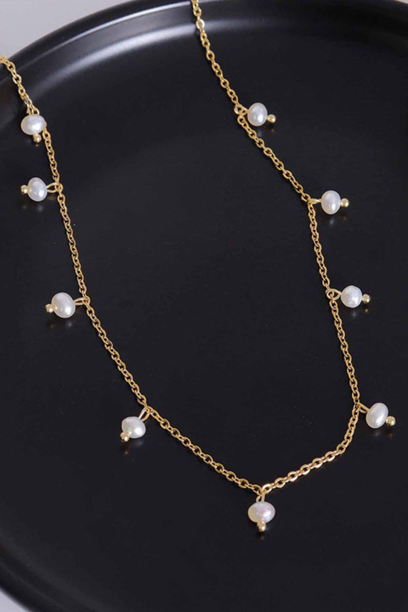 Sofia 18K Gold-Plated Titanium Steel Pearl Necklace