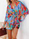 Monroe Tied Printed Kimono Sleeve Romper