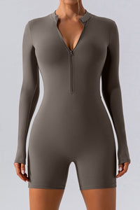 Ada Half Zip Long Sleeve Active Romper