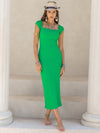 Jaida Square Neck Cap Sleeve Midi Dress