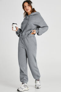 Brianna Dropped Shoulder Hooded Top and Pants Active Set