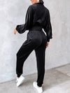 Cecelia Zip Up Long Sleeve Cropped Top and Joggers Set