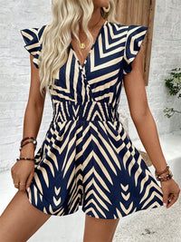 Willow Printed Surplice Cap Sleeve Romper