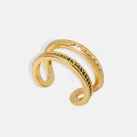 Bellamy Gold-Plated Czech Diamond Double-Layered Ring