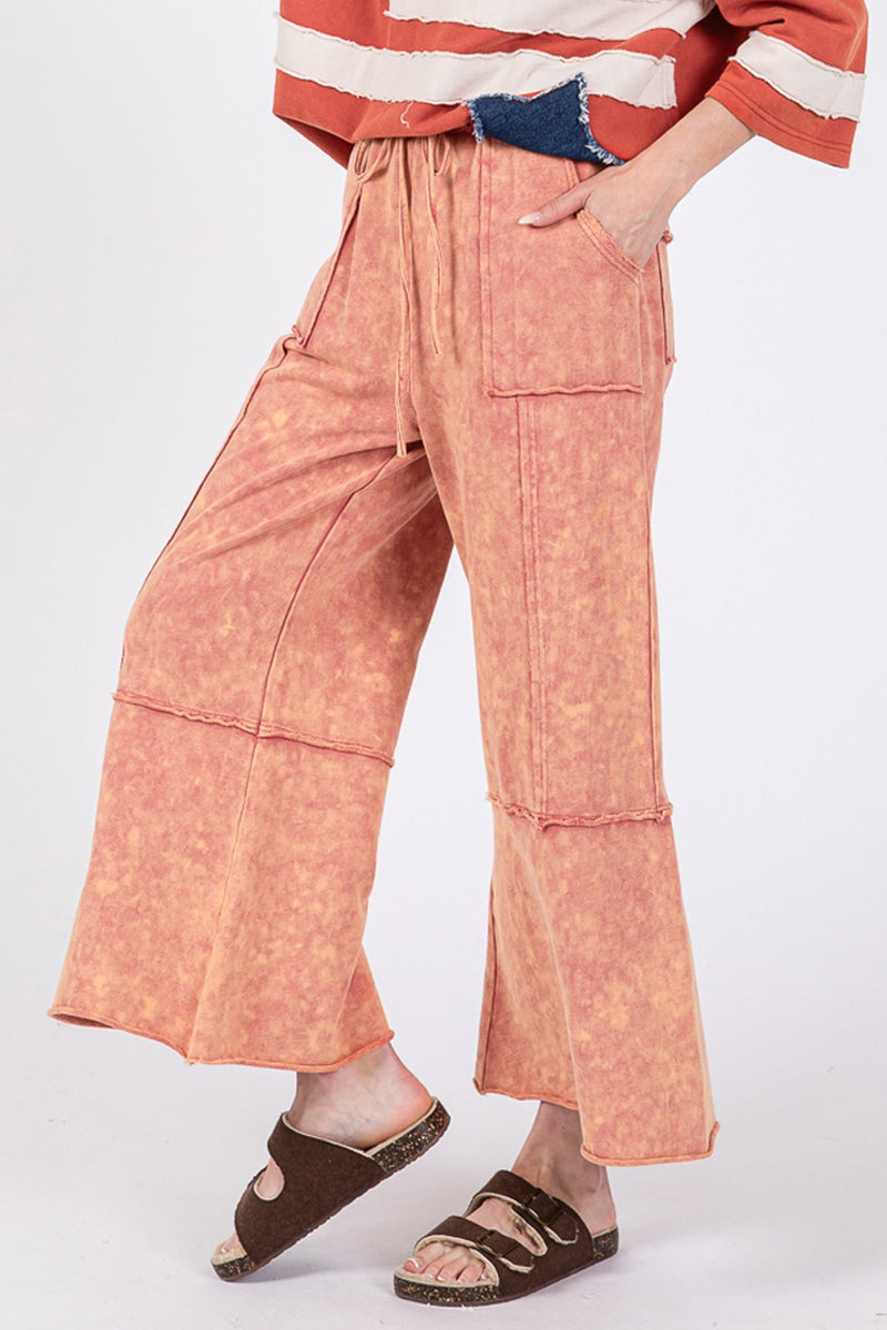 Chaya Mineral Washed Terry Wide Leg Pants