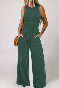 Paula Round Neck Sleeveless Jumpsuit