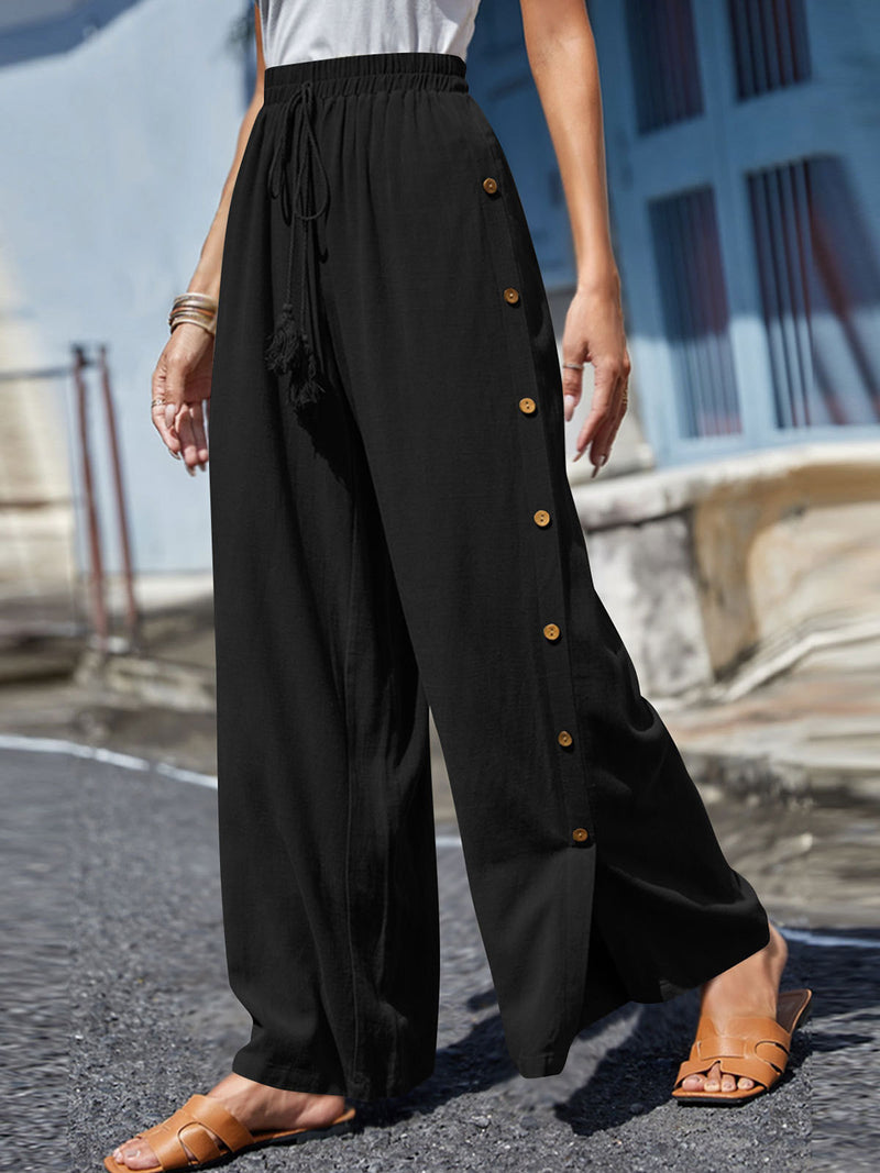 Annabelle Full Size Tassel Wide Leg Pants