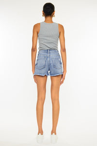 Ellis Distressed Raw Hem Denim Shorts