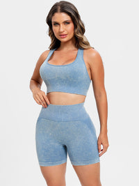 Rosalee Scoop Neck Wide Strap Top and Shorts Active Set