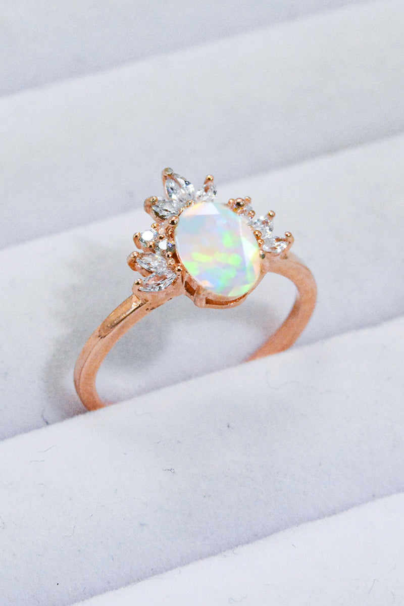 Laila 925 Sterling Silver Opal Ring