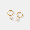 Siena Gold-Plated Titanium Steel Pearl Earrings